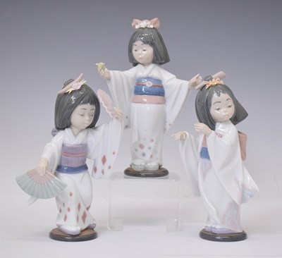 Lot 334 - Lladro - Three porcelain figures