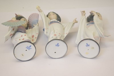 Lot 334 - Lladro - Three porcelain figures