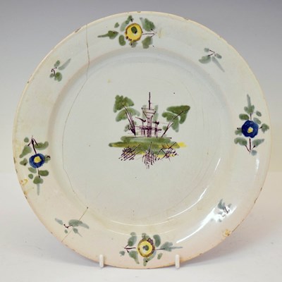 Lot 297 - Mid 18th century delftware plate
