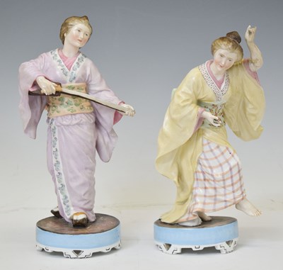 Lot 327 - Pair of late 19th or early 20th century Continental porcelain figures