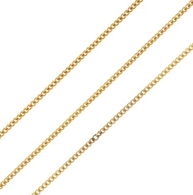 Lot 69 - Yellow metal fine curb link chain