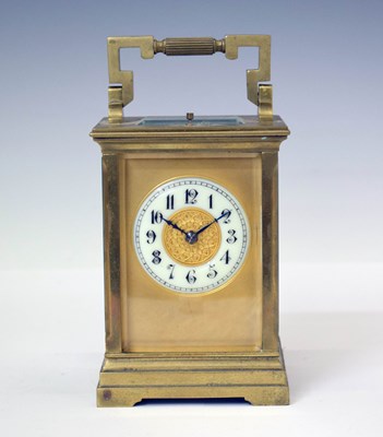 Lot 517 - Late 19th century French brass repeater carriage clock