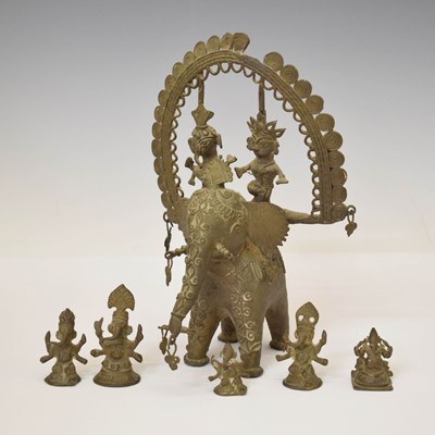 Lot 369 - Indian marriage group plus five miniature Indian figures of Ganesh