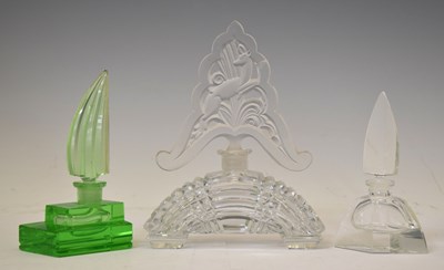 Lot 288 - Two Art Deco style cut glass perfume or scent bottles