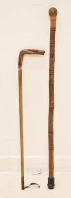 Lot 203 - Indian riding crop and Japanese walking cane