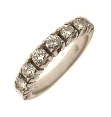 Lot 14 - Diamond 18ct white gold half eternity ring