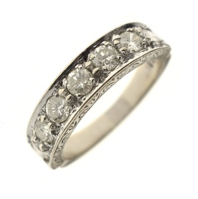Lot 13 - Diamond 18ct white gold half eternity ring