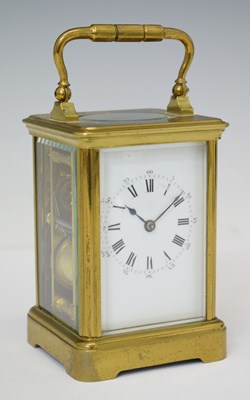 Lot 519 - Early 20th century French brass cased carriage clock
