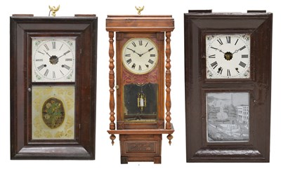 Lot 505 - Three assorted American wall clocks