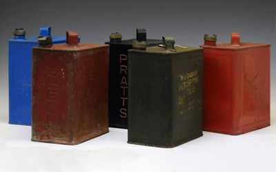 Lot 649 - Motoring Interest - Group of five vintage petrol cans