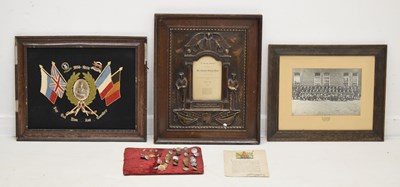 Lot 269 - British First World War memorial needlework picture for Private Charles Edwin Boyle