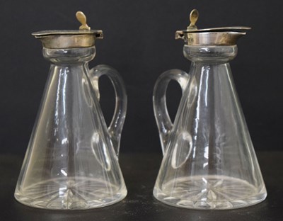 Lot 160 - Pair of George V silver mounted cut glass whisky noggins - Huckin & Heath