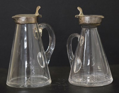 Lot 161 - Pair of Edward VII silver mounted cut glass whisky noggins