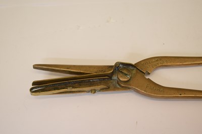 Lot 239 - Pair of Victorian gilt metal Williams Patent flower pruning scissors