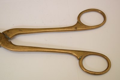 Lot 239 - Pair of Victorian gilt metal Williams Patent flower pruning scissors