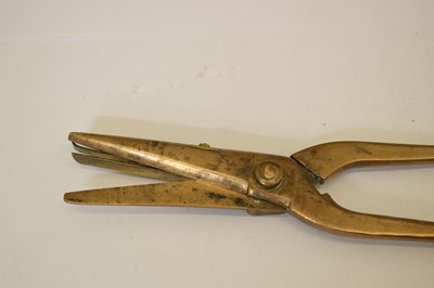 Lot 239 - Pair of Victorian gilt metal Williams Patent flower pruning scissors