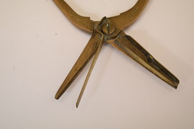 Lot 239 - Pair of Victorian gilt metal Williams Patent flower pruning scissors