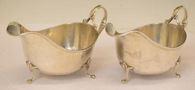 Lot 153 - Pair of silver sauceboats