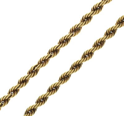 Lot 79 - 18ct gold rope link chain