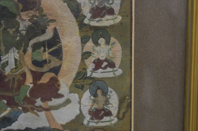 Lot Small Tibetan thangka of Green Tara
