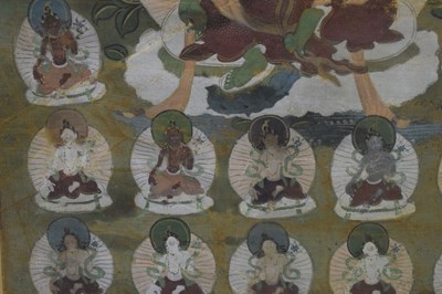 Lot Small Tibetan thangka of Green Tara