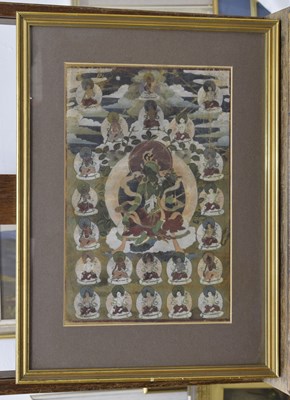 Lot Small Tibetan thangka of Green Tara