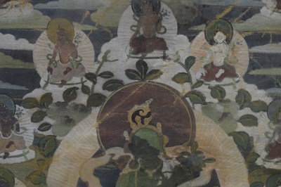 Lot Small Tibetan thangka of Green Tara