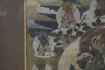 Lot Small Tibetan thangka of Green Tara