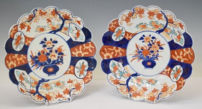 Lot 360 - Pair of Japanese Imari porcelain lobed dishes
