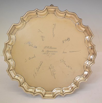 Lot 151 - Edward VII silver salver with pie-crust border