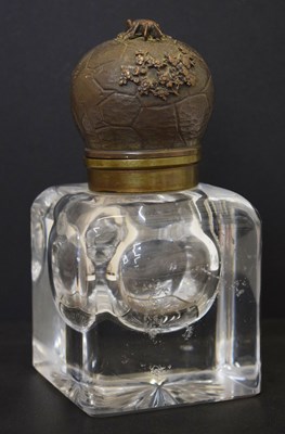 Lot 196 - Unusual late 19th century French glass inkwell