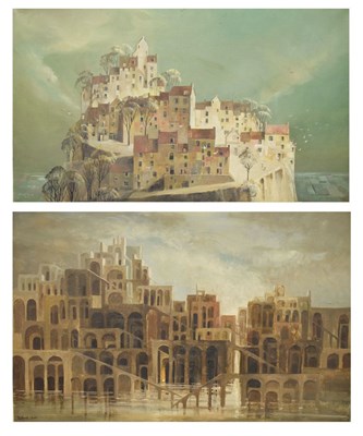 Lot 437 - Deborah Jones (1921-2012) - Two fantasy architectural scenes