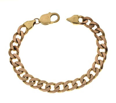 Lot 86 - 9ct yellow and rose gold heavy gauge curb link bracelet