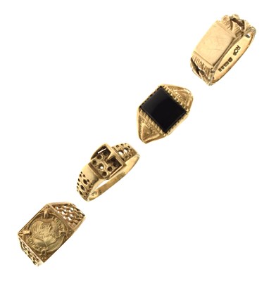 Lot 38 - Four assorted 9ct gold rings