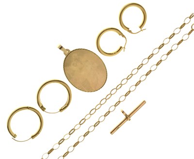 Lot 97 - Small group of 9ct gold and other jewellery