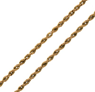 Lot 76 - Yellow metal rope link necklace