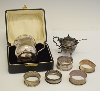Lot 137 - George V silver baluster christening mug, a late Victorian silver mustard pot, etc