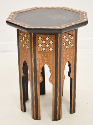 Lot 371 - Middle Eastern octagonal work table of Moorish design