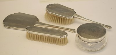 Lot 132 - Elizabeth II silver mounted dressing table set