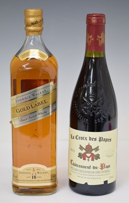Lot 399 - Johnnie Walker 'Gold Label' and La Croix Des Papes Châteauneuf-du-Pape