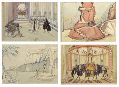 Lot (Violet) Fay Pomerance, (1912-2001) - Myessha, a collection of watercolour costume studies and scene settings