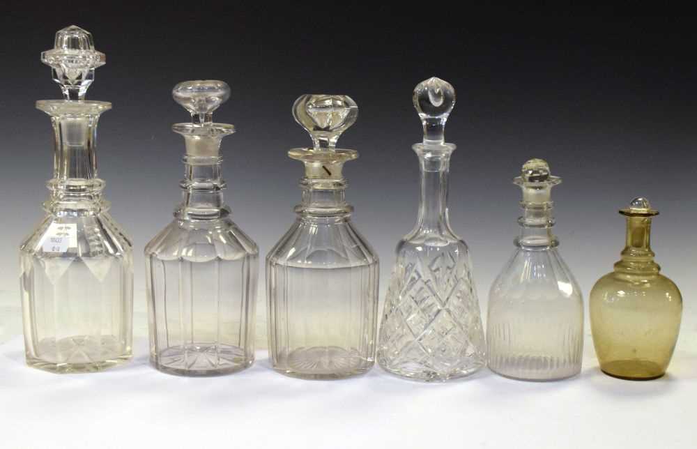 Lot 337 - Six 19th century and later assorted glass decanters