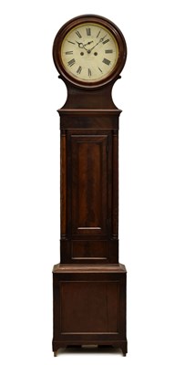Lot Mid 19th century mahogany-cased 8-day Scottish drumhead longcase clock