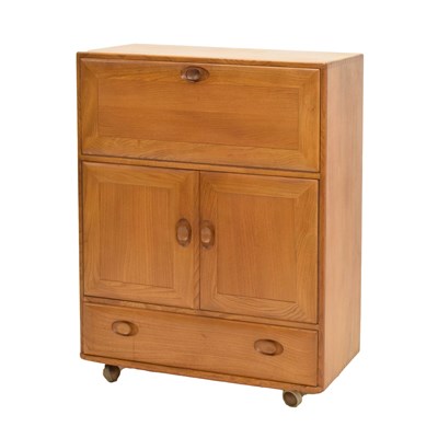 Lot 476 - Ercol - Windsor elm serving / drinks cabinet