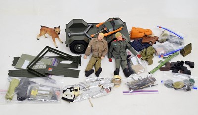 Lot 272 - Two Palitoy / Hasbro Action Man figures in military outfits, together with accessories