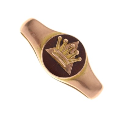 Lot 96 - Masonic 9ct gold and red enamel clip