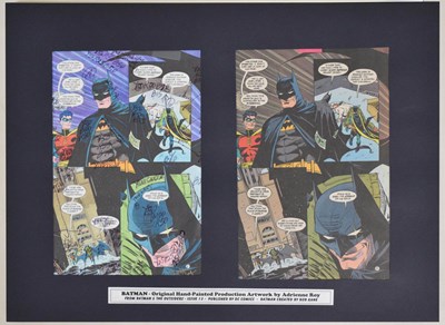 Lot 434 - Adrienne Roy - Hand-coloured comic artwork - Batman