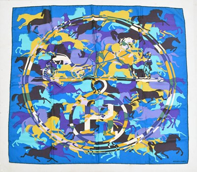 Lot 212 - Hermès, Paris - 'Ex Libris En Camouflage' silk scarf, boxed