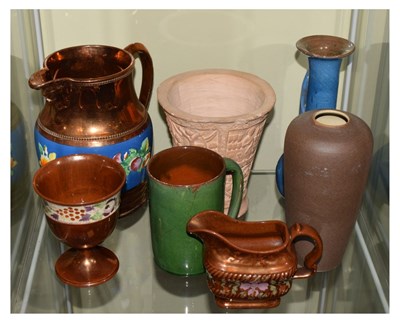 Lot 559 - Assorted ceramics to include Brannam (Barnstaple) vase and mug