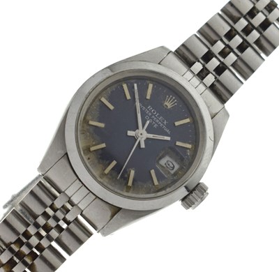 Lot 120 - Rolex - Lady's Oyster Perpetual Date stainless steel bracelet watch, ref.6900